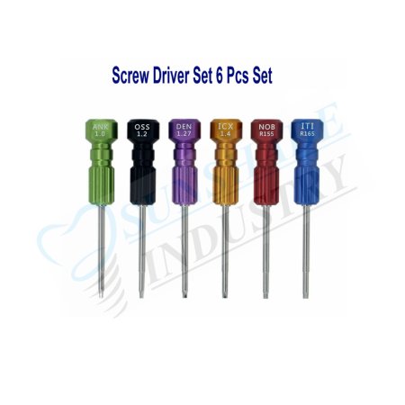 Dental Implant Screw Driver Kit – 6 Pcs Abutment Implant Drivers Set